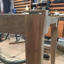 Bureau réalisé avec des poutres de charpente en Keruing