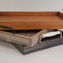 Plateau de service, poignées porcelaine