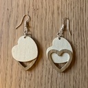 Boucles d'oreilles en placage de chêne et sycomore