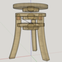 Tabouret réglable en haut, avec grosse tige filetée... M30