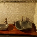 Double plan vasque en pierre