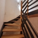 Escalier et mezzanine Noir & chêne