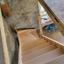 Escalier quart tournant frêne.