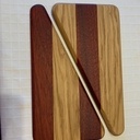 Planches de présentation jumelles en padouk/chêne