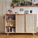 Meuble télé avec portes cannées