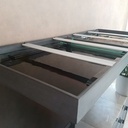 Meuble aquarium en chêne lamellé collé