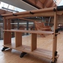 Console en chêne, sans colle ni vis.