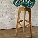 Tabouret de bar en chêne avec assise tracteur