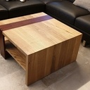 Table basse de salon en chêne et sapelli
