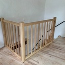 Escalier 1/4 tournant frêne massif et son garde corps