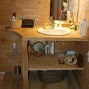 Meuble sous vasque en (vieux) chêne