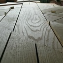 Table chêne/joint "pont de bateau" 100% sur-cyclée