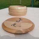 Petit coffret tourné et marqueté