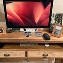 Bureau gigogne en chêne et noyer