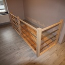 Escalier droit en hêtre avec garde corps bois/inox