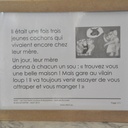 De dos avec lecture de l'histoire pour le narrateur