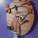 Raton laveur en intarsia