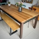 Table en métal et chêne massif