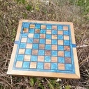 Echiquier en epoxy et hetre échauffé