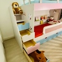 Lit Superposé Avec bibliothèques et escalier tiroir toute profondeur