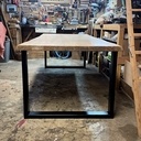 Table bois/metal en chêne massif