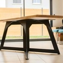 Table en hêtre et piètement découpe laser
