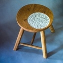 Carved oak stool (2023)