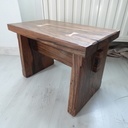 Tabouret en Noyer et loupe d'Orme