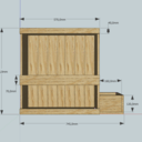 Etagère de couturière sur mesure en bois de palette