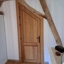 Porte trapézoidale en chêne massif