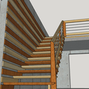 Escalier droit contemporain , sans épure ni tracé