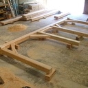 Une charpente de terrasse couverte en mélèze