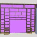 Bibliothèque autour d'un lit