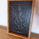 Fil d'acier et cadre bois