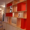 Cloison bibliothèque et rangements