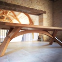 Table en chêne massif pour belle charpente