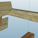 Lit moderne en chêne 140x190