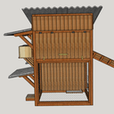 Poulailler avec récupértateur d'eau intégré