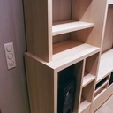 Bibliothèque HiFi en frêne massif