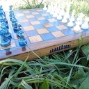Jeu d'echecs en chene et epoxy