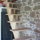 Escalier droit double limon central