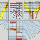 Plan d étude pratique d escalier une volée demi tournant à gauche rampe sur rampe