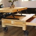 Table basse en bois de palette avec plateau escamotable