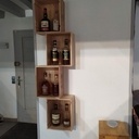 Etagères bois et métal pour mes alcools