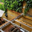 Terrasse en bois. Rajout de 5m2. Fabrication d'un garde corps en métal.