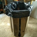 Poubelle d'atelier en bois de p...