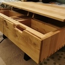 Table basse à double plateaux relevables