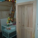 Porte en châtaignier à quatre panneaux