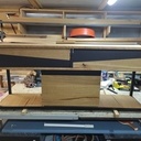 Console murale en chêne valchromat noir et fer