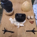 Calimero tournage: frêne et chêne ebonisé